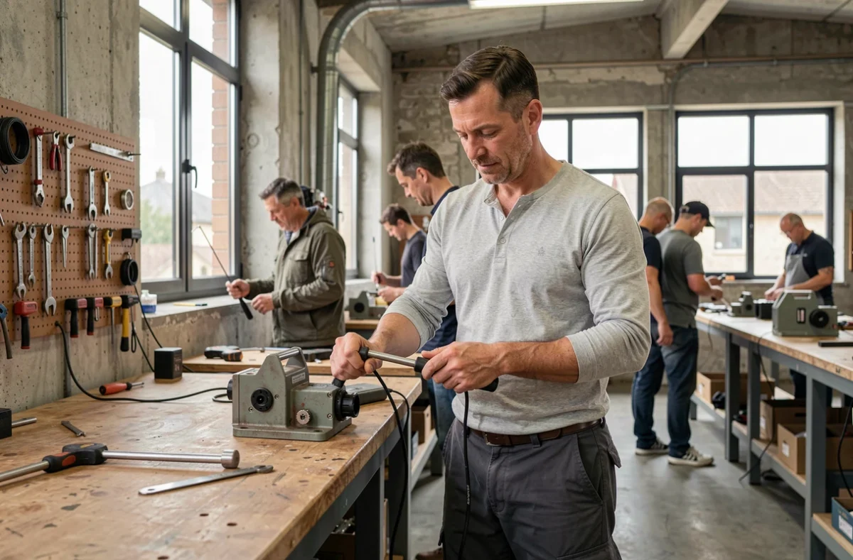Homme adulte participant à une formation professionnelle dans un centre de reconversion à Cahors