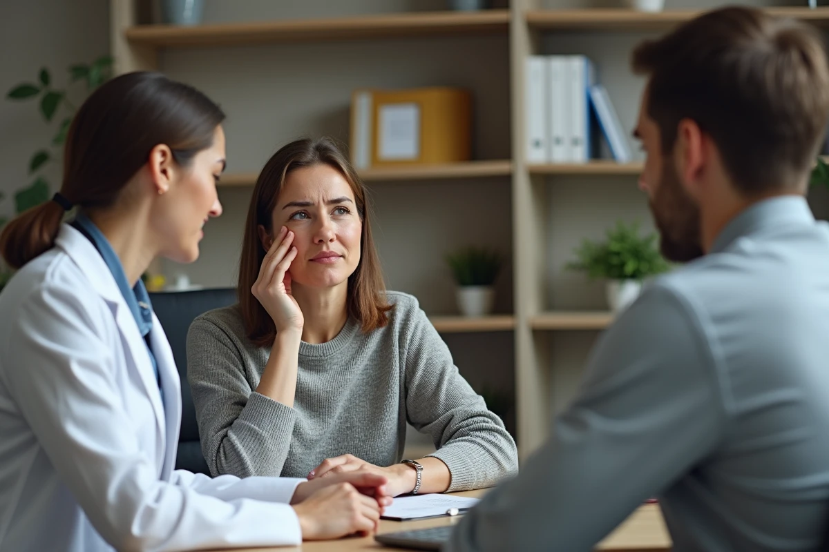 Patiente en désaccord avec son médecin concernant la prolongation d'un arrêt de travail dans un cabinet médical